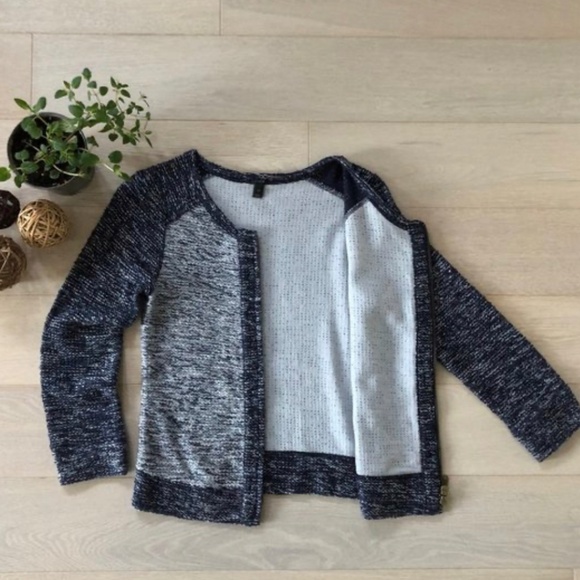 J. Crew zip cardigan jacket cotton navy - Picture 3 of 6